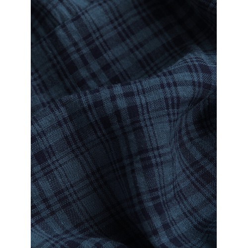 Vintage Women Cotton Pocket Plaid Irregular Hem Maxi Dress